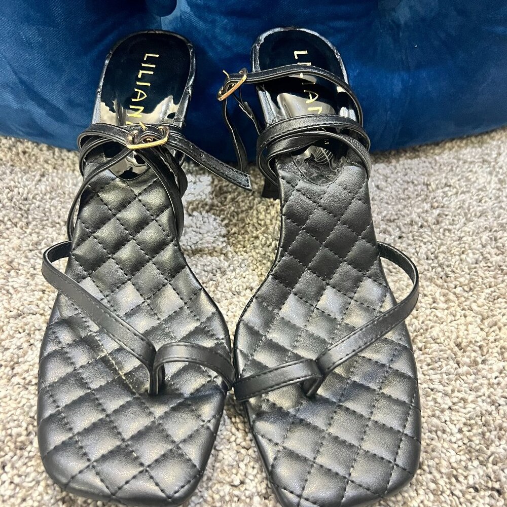 Black Liliana Women's Strappy Lace-Up Heel